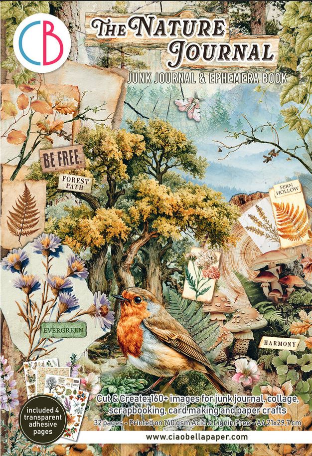Ciao Bella  A4 Junk Journal Ephemera Book - The Nature Journal