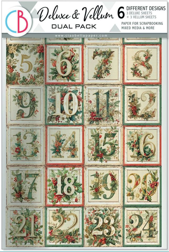 Ciao Bella Merry & Bright A4 Deluxe Paper Silver & Vellum Dual Pack Mixed (6pcs) (CBX011)