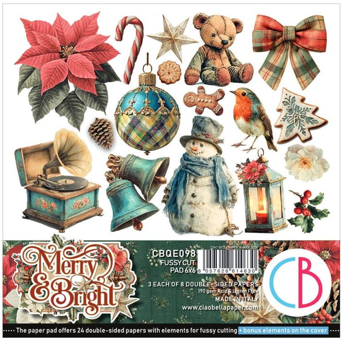 Ciao Bella Merry & Bright 6x6 Inch Fussy Cut Pad