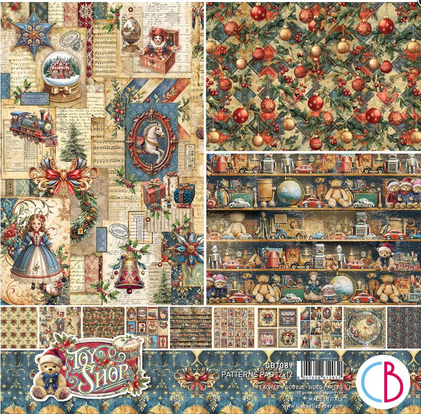Ciao Bella  Toy Shop 12x12 Inch Patterns Pad (8pcs) (CBT089)