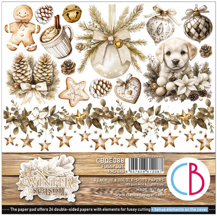 Ciao Bella  Winter Season 6x6 Inch Fussy Cut Pad