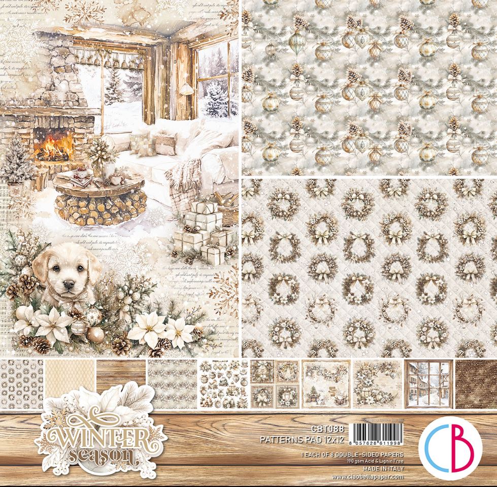 Ciao Bella Winter Season 12x12 Inch Patterns Pad (8pcs) (CBT088)