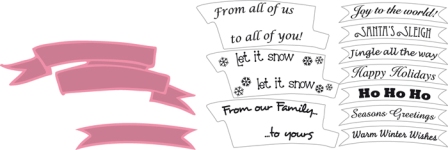 Marianne Design Collectables Dies - Banners & Text Christmas (COL1325)