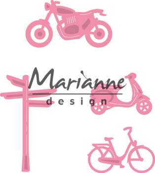 Marianne Design Collectable - Village Decoration set 4 (Bycicle)  Ref: COL1436