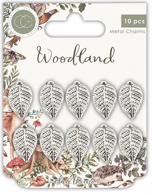 Craft Consortium Woodland Charms - Silver Leaf 