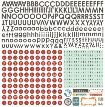 Basic Grey Carte Postale Alphabet Stickers (12x12)