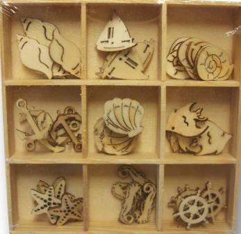 Sealife Wooden Elements (45 Pieces)(CT23466)