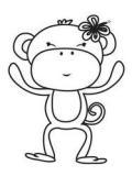 Autumn Leaves Stamps - Girl Monkey (3082)
