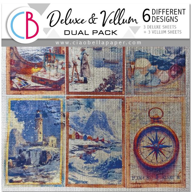 Ciao Bella An Artist Journey 6x6  Deluxe Paper Silver & Vellum Dual Pack Mixed (6pcs) (CBXQ005)