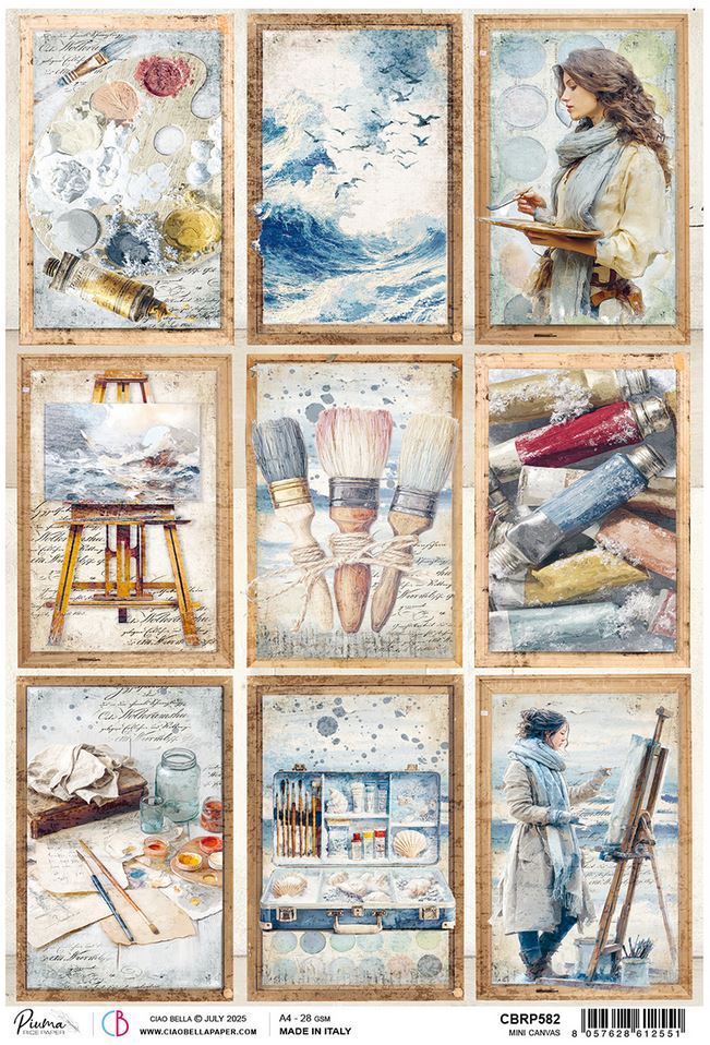 Ciao Bella An Artist Journey A4 Rice Paper - Mini Canvas (5pcs)(CBRP582)