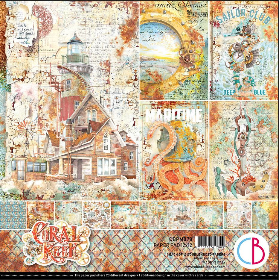 Ciao Bella Coral Reef 12x12 Paper Pad (12pcs) (CBPM078)