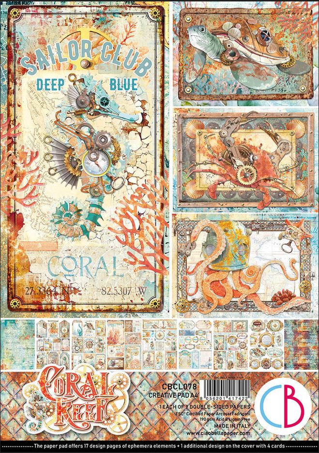 Ciao Bella Coral Reef A4 Creative Pad (9pcs) 