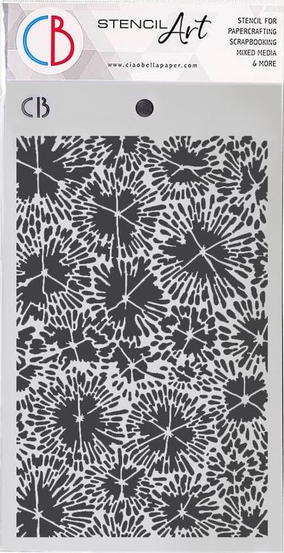 Ciao Bella Coral Reef 5x8 Inch Texture Stencil Fossils (MS137)
