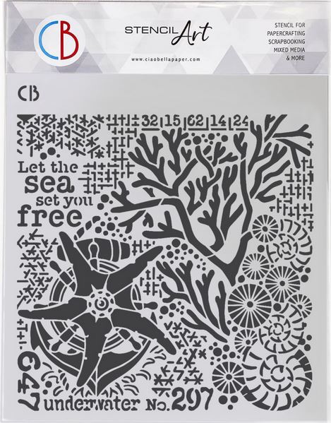 Ciao Bella Coral Reef 8x8 Texture Stencil Retro-Futuristic Marvels (MS8-060)