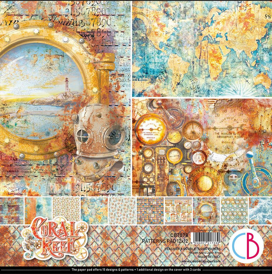 Ciao Bella Coral Reef 12x12 Patterns Pad (8pcs) (CBT078)