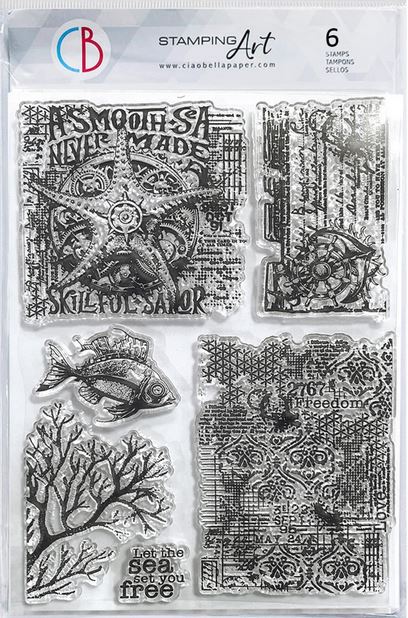 Ciao Bella Coral Reef 6x8  Clear Stamps Submersible Secrets (6pcs) (PS8116)