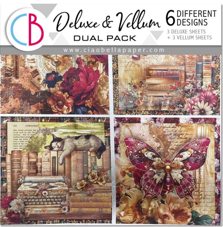 Cia Bella Book Lovers 6x6 Deluxe Paper Pearl Copper & Vellum Dual Pack Mixed (6pcs) (CBXQ004)