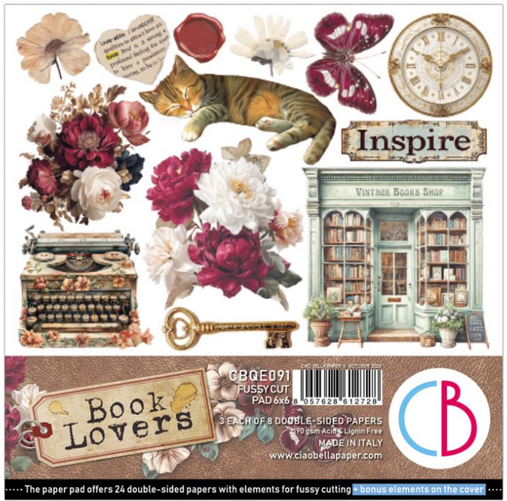 Ciao Bella Book Lovers 6x6  Fussy Cut Pad (24pages) 