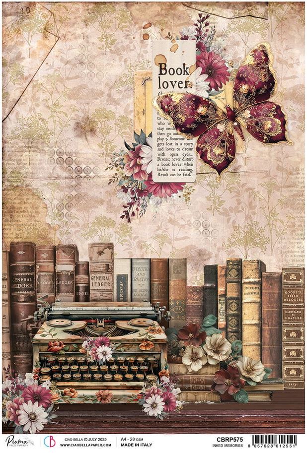 Ciao Bella Book Lovers A4 Rice Paper Inked Memories (5pcs) (CBRP575)