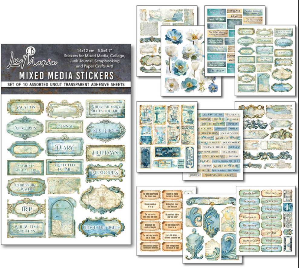Ciao Bella Mixed Media Stickers - EDGE OF THE OCEAN (10pcs) (MB012) 
