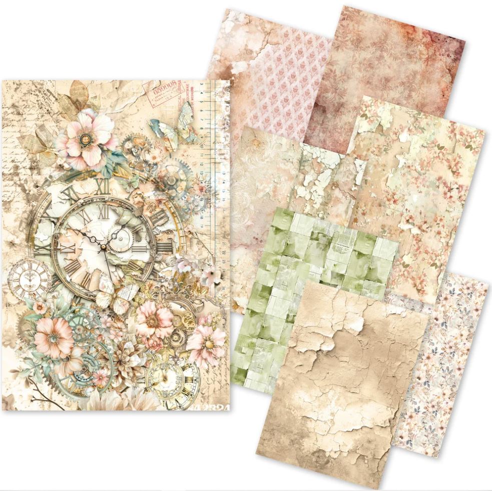 Ciao Bella Craftmix Mixed A5 Paper Pack -  LOST IN TIME (8pcs) (MC007) 
