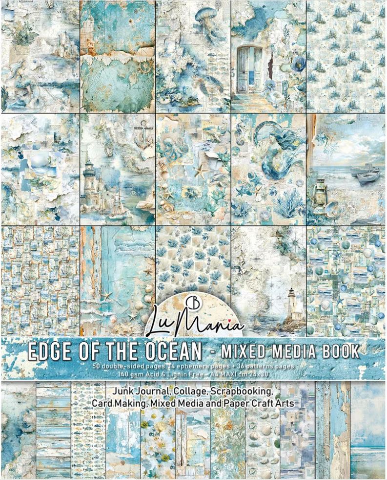 Ciao Bella  A4 Maxi Mixed Media Book - EDGE OF THE OCEAN (MA008) 