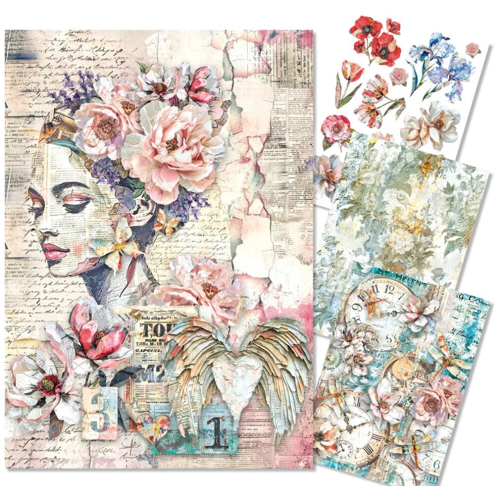 Ciao Bella A4 Mixed Media Rice Paper - THE SOUND OF SPRING (4pcs) (MF009) 