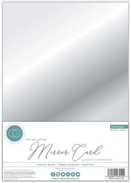 Craft Consortium The Essentials - A4 Silver Mirror Card