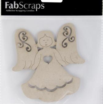 FabScraps Die-Cut Grey Chipboard Embellishments - ANGEL