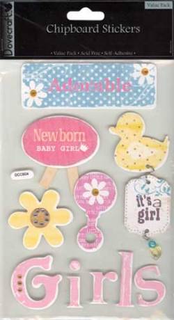 Dovecraft Chipboard - Baby Girl 2