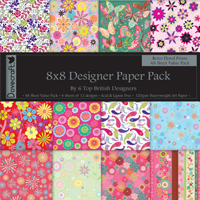 Dovecraft 8x8 Retro Floral Paper Pad 