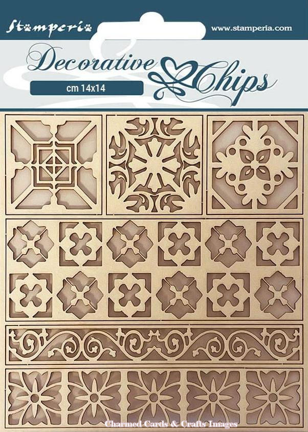 Stamperia Casa Granada Decorative Chips - Tiles SCB109