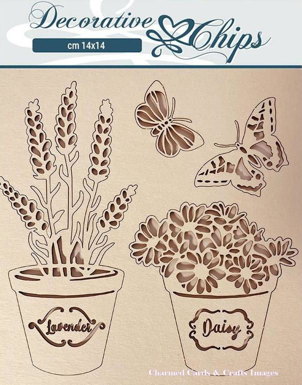 Stamperia Provence Decorative Chips - Vases SCB115 