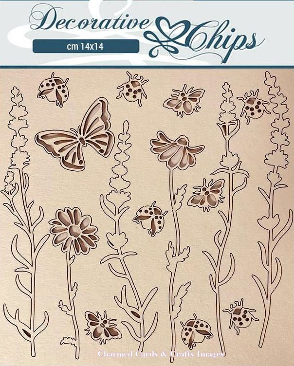 Stamperia Provence Decorative Chips - Flowers & Butterflies  SCB119