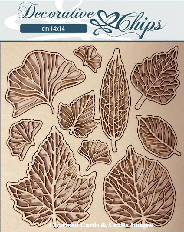 Stamperia House Garden Decorative Chips - Leaves SCB123
