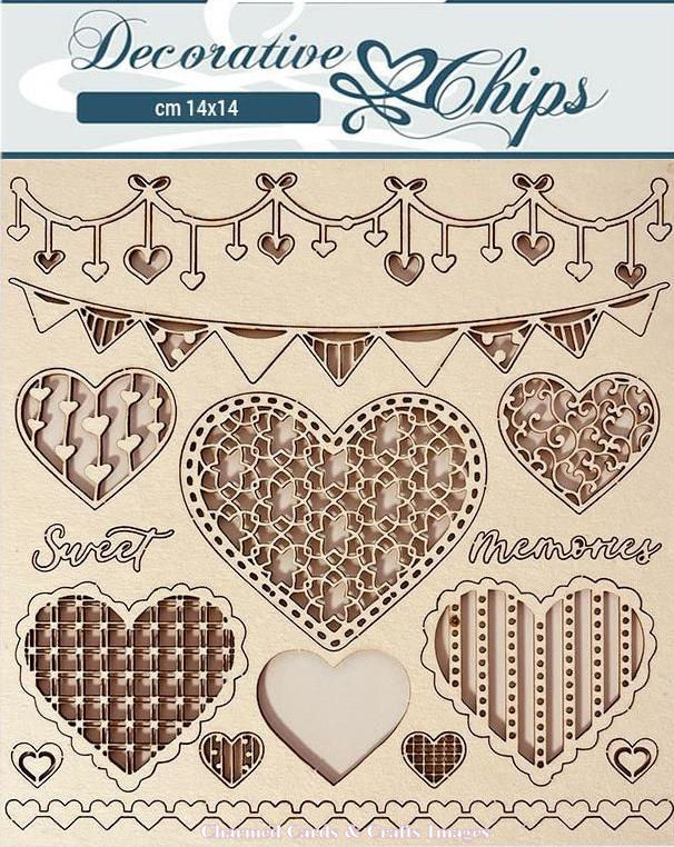 Stamperia DayDream Decorative Chips - Hearts SCB127