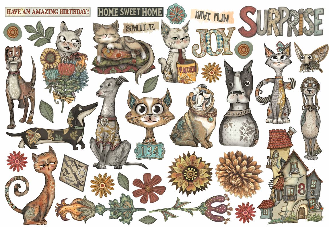 Stamperia Furry Friends Ephemera