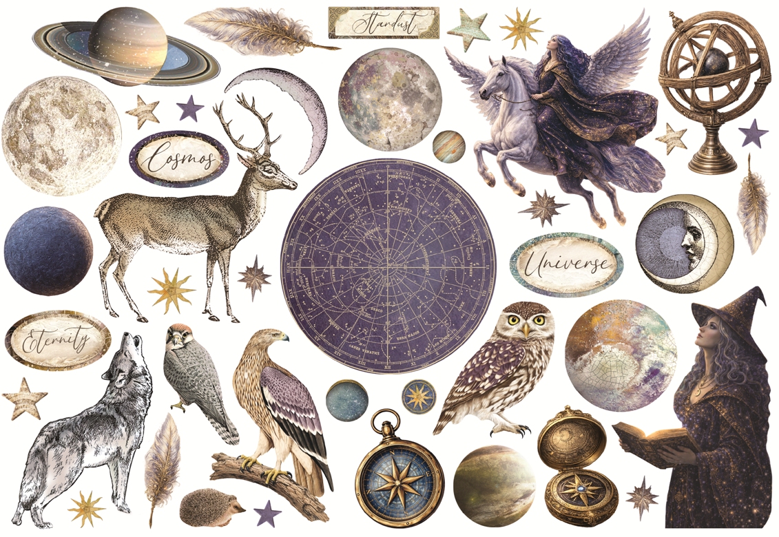 Stamperia Cosmos Ephemera by Cristina Radovan (DFLCT90)