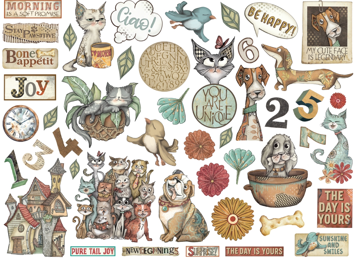 Stamperia Furry Friends Die Cuts 