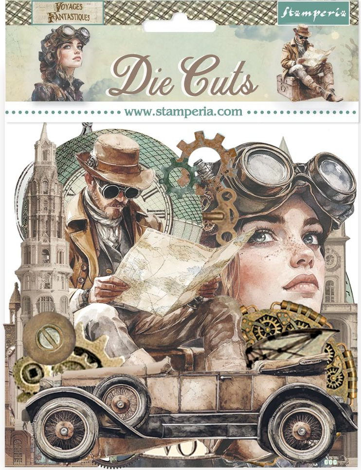NEW Stamperia Voyages Fantastiques Die Cuts (DFLDC127) 