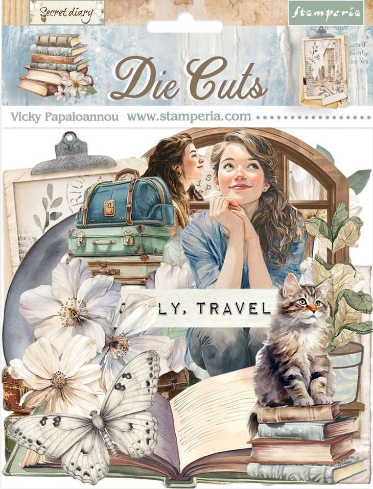 NEW Stamperia Secret Diary Die Cuts  (DFLDC128) 