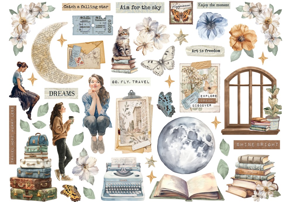 NEW Stamperia Secret Diary Die Cuts  (DFLDC128) 