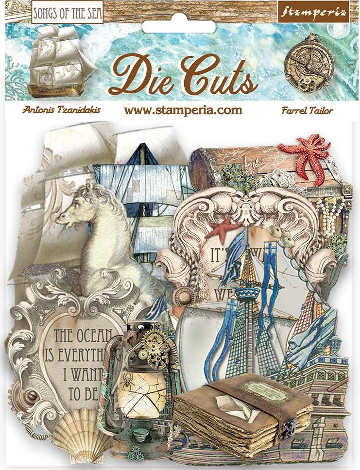 Stamperia Songs of the Sea Die Cuts Ship and Treasures (DFLDC85)