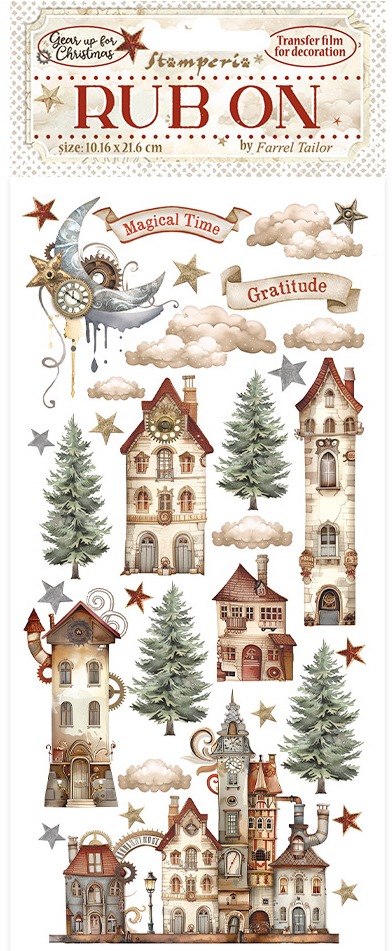Stamperia Gear Up For Christmas Rub-Ons - Cozy Houses (DFLRB100)
