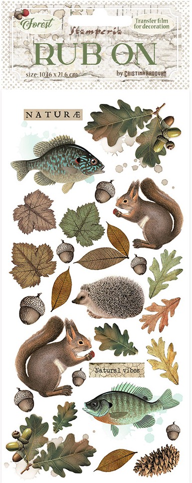 Stamperia Forest  Rub-Ons - Leaves and Animals (DFLRB117)