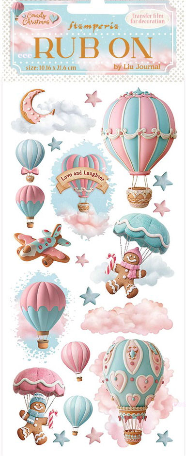 Stamperia Candy Christmas Rub-ons - Air Balloons  (DFLRB172)