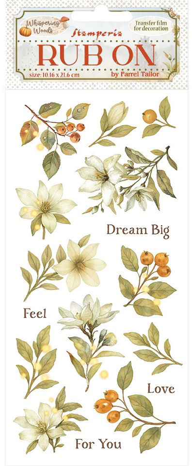Stamperia Whispering Woods Rub-Ons - Magnolia (DFLRB184) 