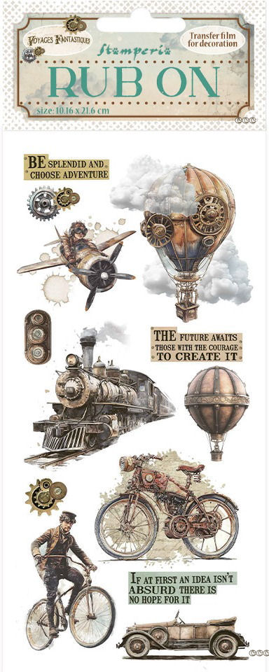 NEW: Stamperia Voyages Fantastiques  Rub-Ons -The Age of Adventure (DFLRB191) 