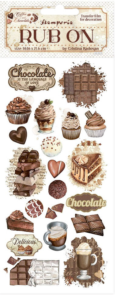 NEW Stamperia Coffee and Chocolate Rub-On - Vintage Sweet Moments  (DFLRB194) 