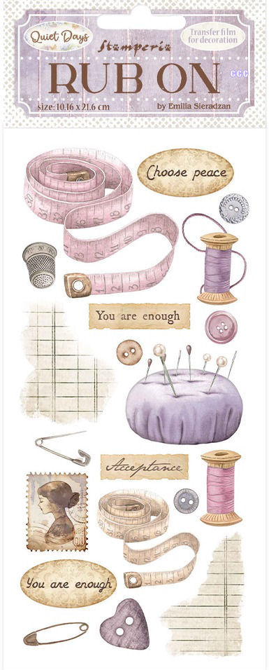 Stamperia Quiet Days Rub-Ons - Sewing  (DFLRB204)